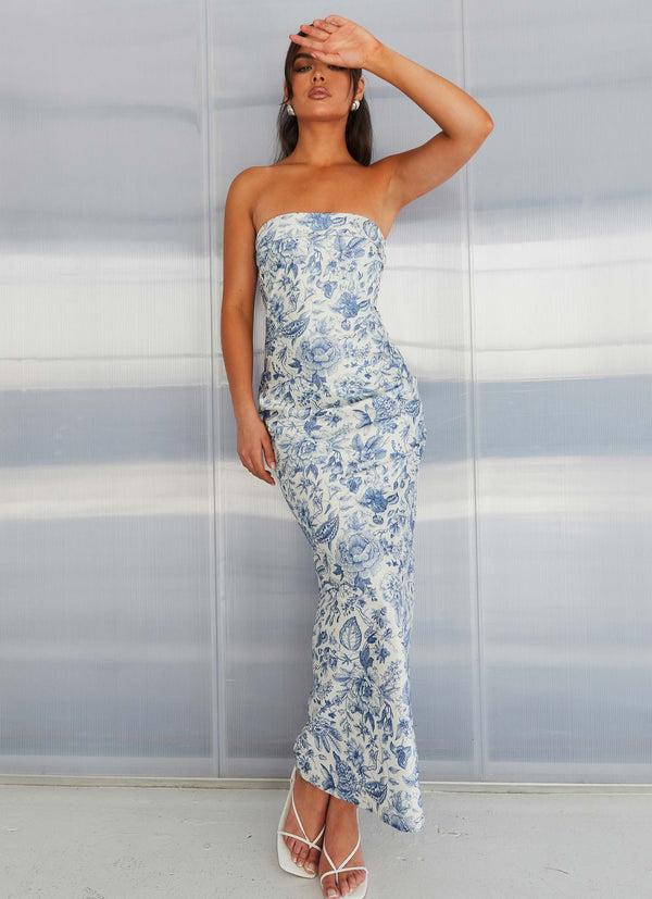 peppermayo Peppermayo Exclusive - Summer Lover Maxi Dress - Blue Paisley
