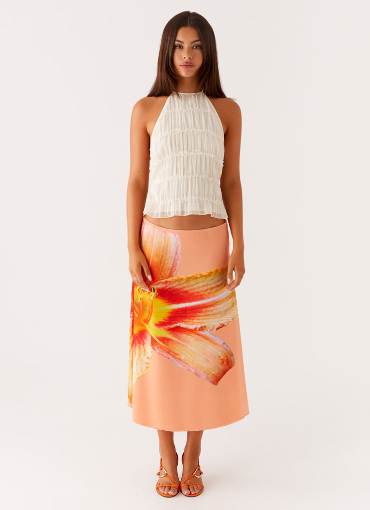 Peppermayo Peppermayo Exclusive - Summertime Midi Skirt - Orange Floral