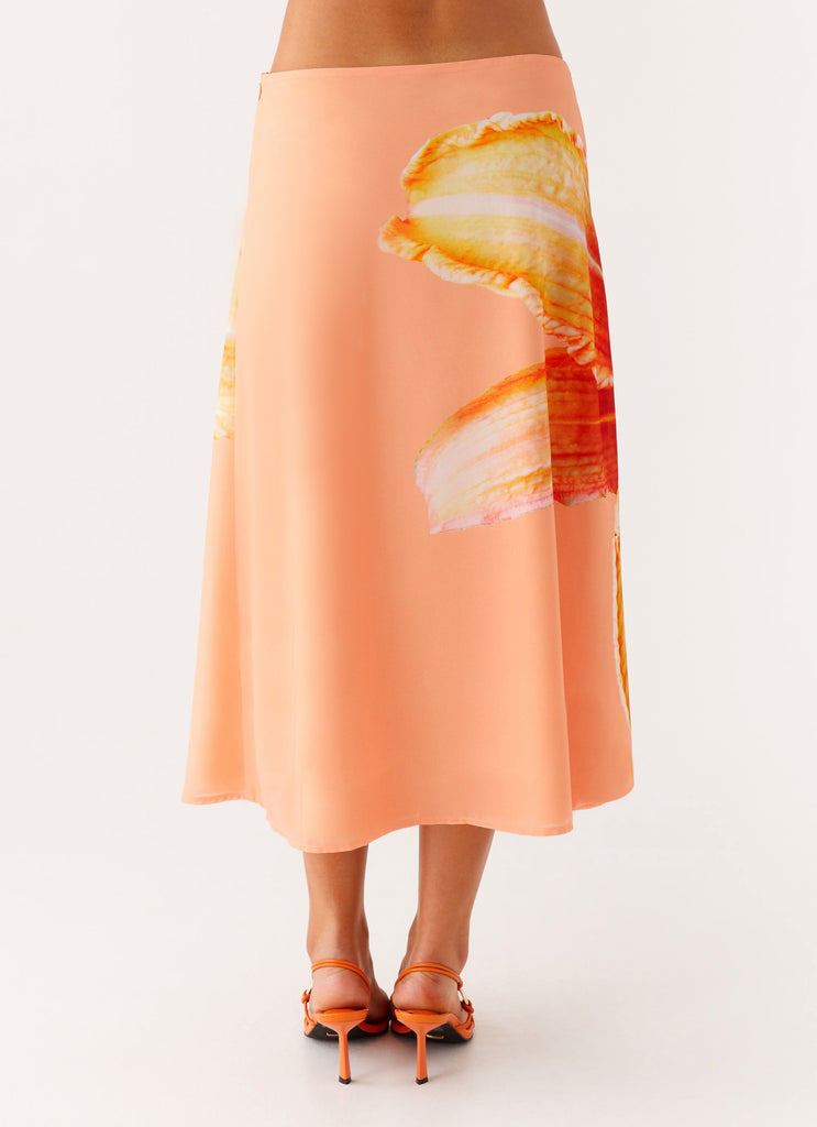 Peppermayo Peppermayo Exclusive - Summertime Midi Skirt - Orange Floral