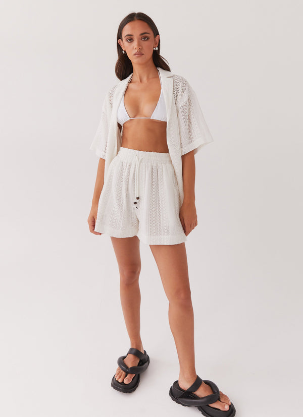 peppermayo Peppermayo Exclusive - Sun Catcher Knit Shorts - Ivory