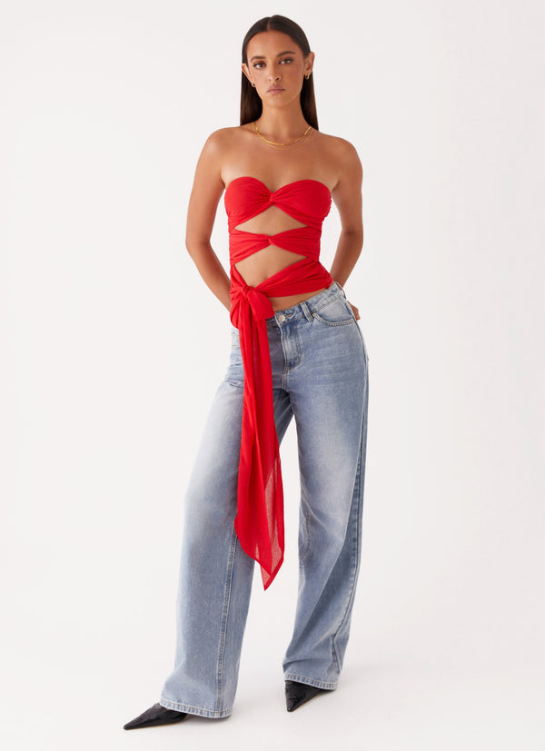 peppermayo Peppermayo Exclusive - Sunlight Cascade Top - Red
