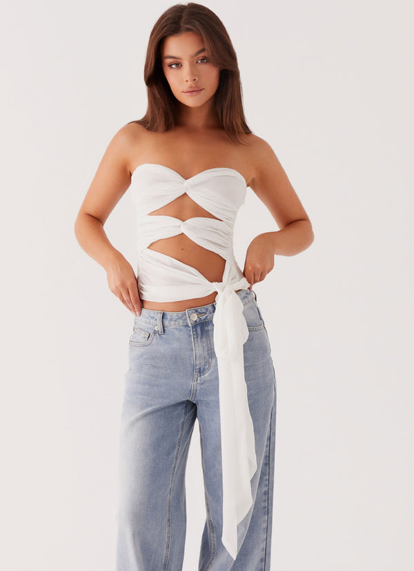 peppermayo Peppermayo Exclusive - Sunlight Cascade Top - White