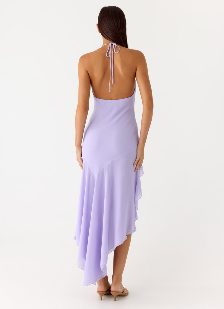 Peppermayo Peppermayo Exclusive - Sunmi Asymmetric Cowl Midi Dress - Lavender
