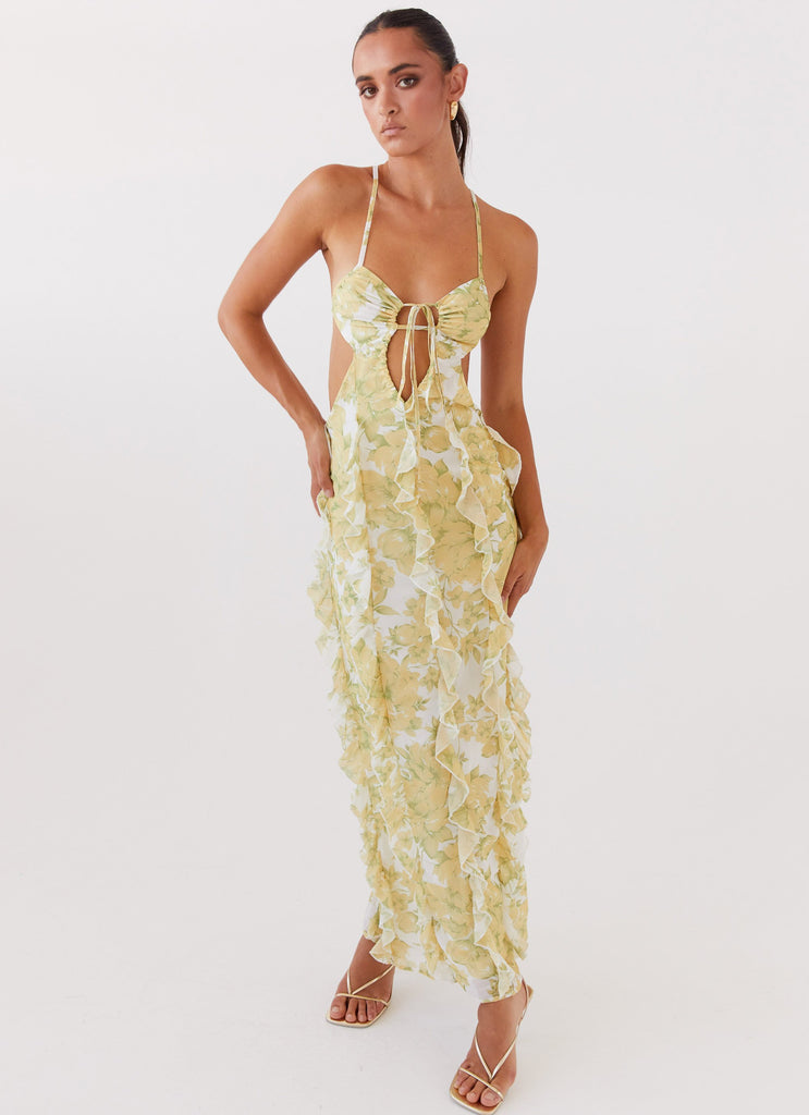 Peppermayo Peppermayo Exclusive - Sunset Kisses Ruffle Maxi Dress - Daffodil
