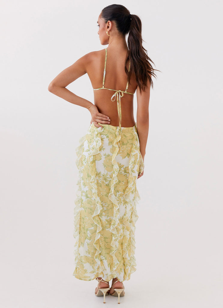 Peppermayo Peppermayo Exclusive - Sunset Kisses Ruffle Maxi Dress - Daffodil