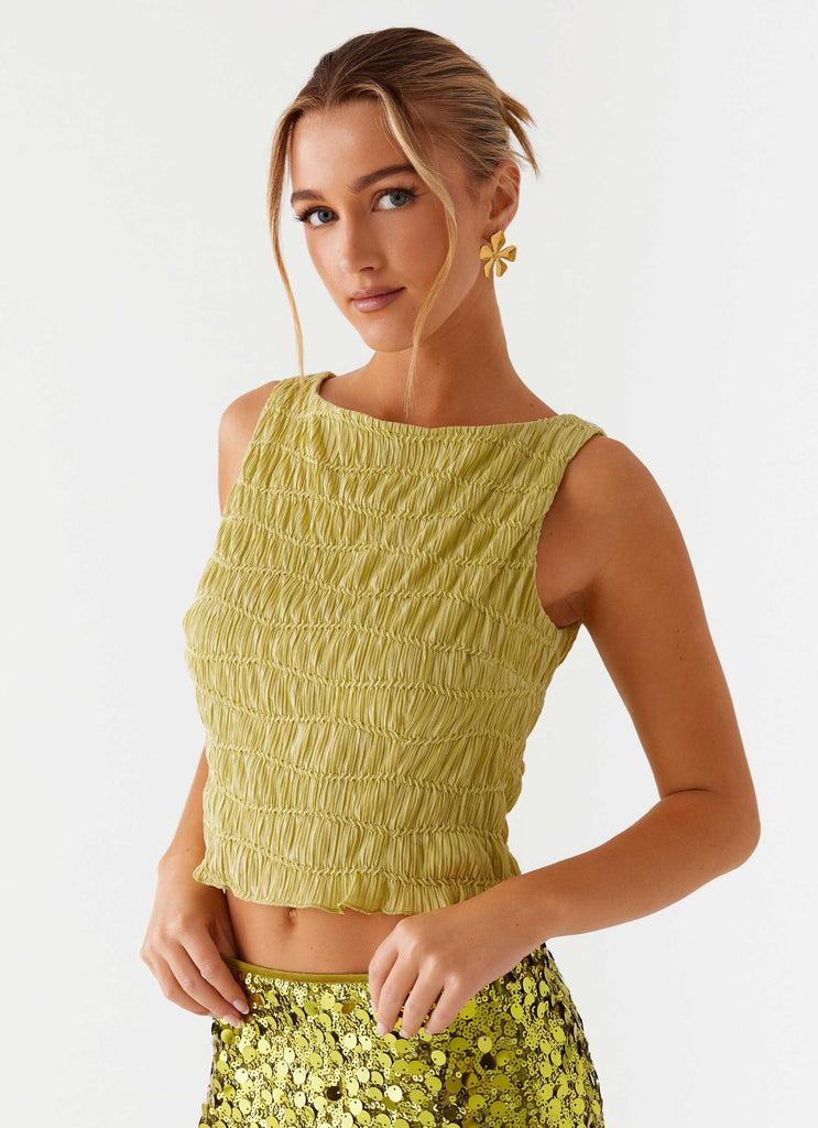 Peppermayo Peppermayo Exclusive - Supernova Boat Neck Top - Lime