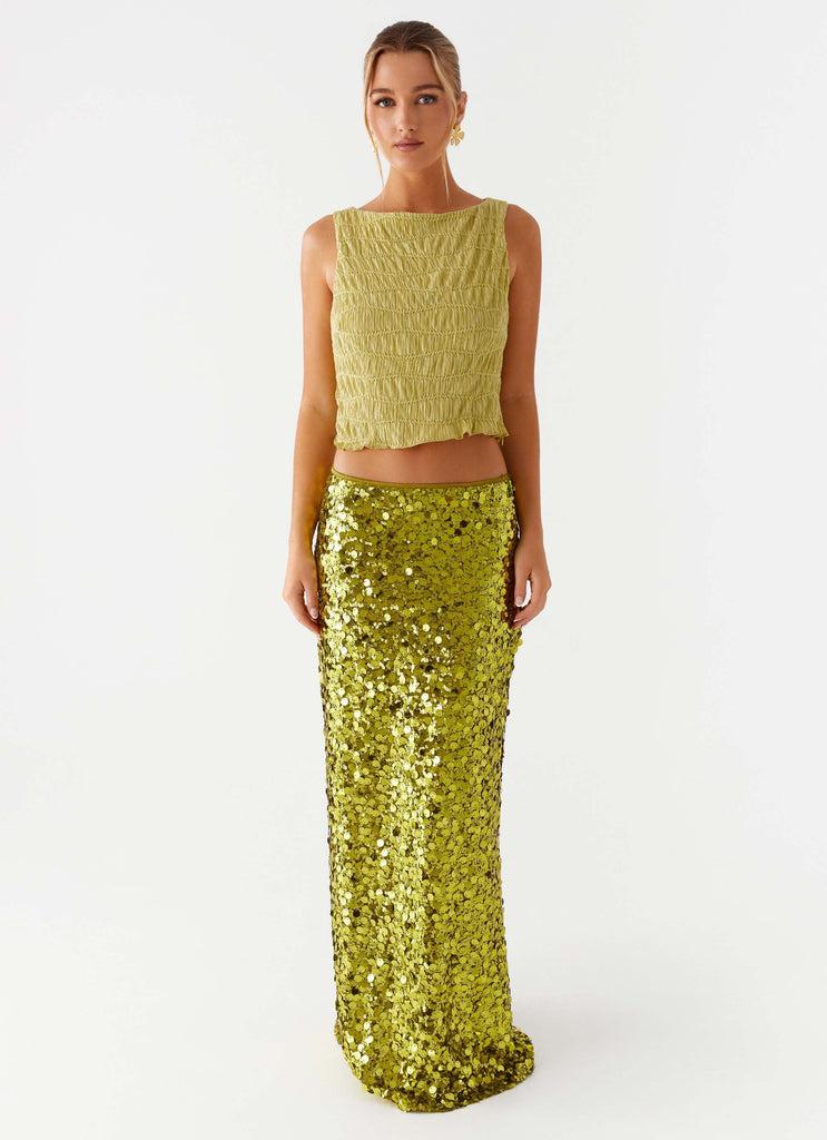 Peppermayo Peppermayo Exclusive - Supernova Boat Neck Top - Lime