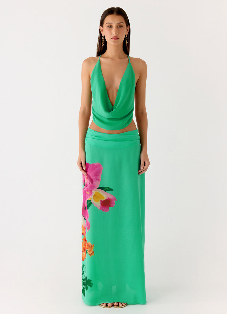 Peppermayo Peppermayo Exclusive - Sweet Charm Cowl Neck Top - Jungle Bloom