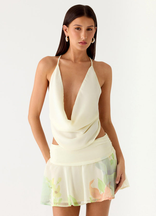 peppermayo Peppermayo Exclusive - Sweet Charm Cowl Neck Top - Spring Meadow