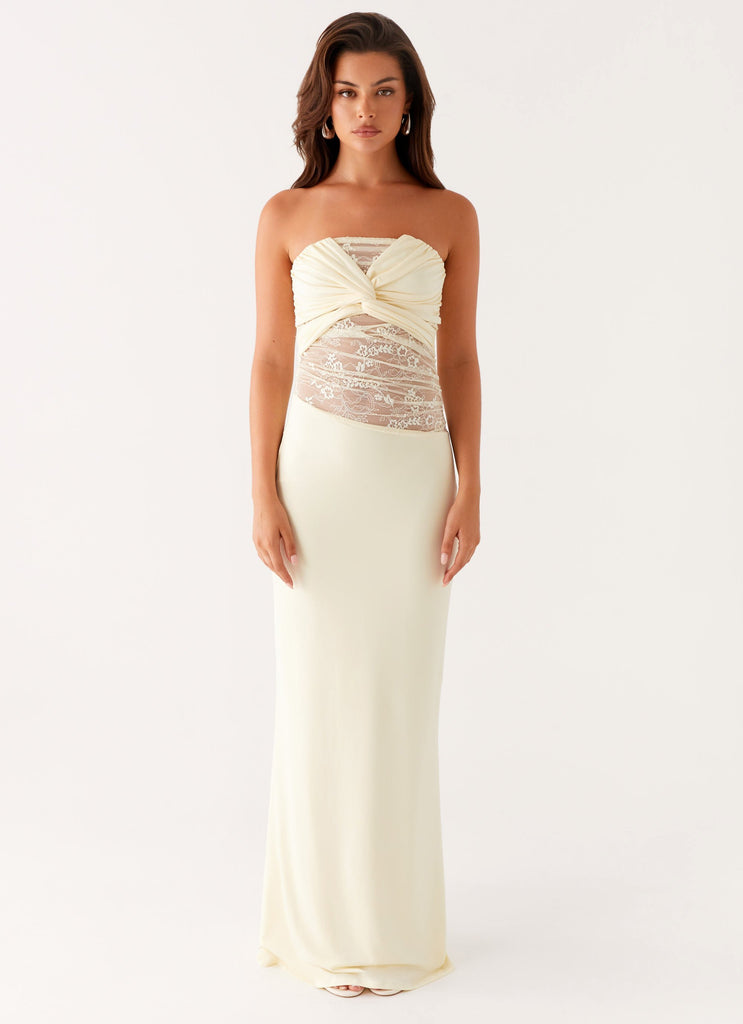 Peppermayo Peppermayo Exclusive - Sweet Energy Strapless Maxi Dress - Yellow