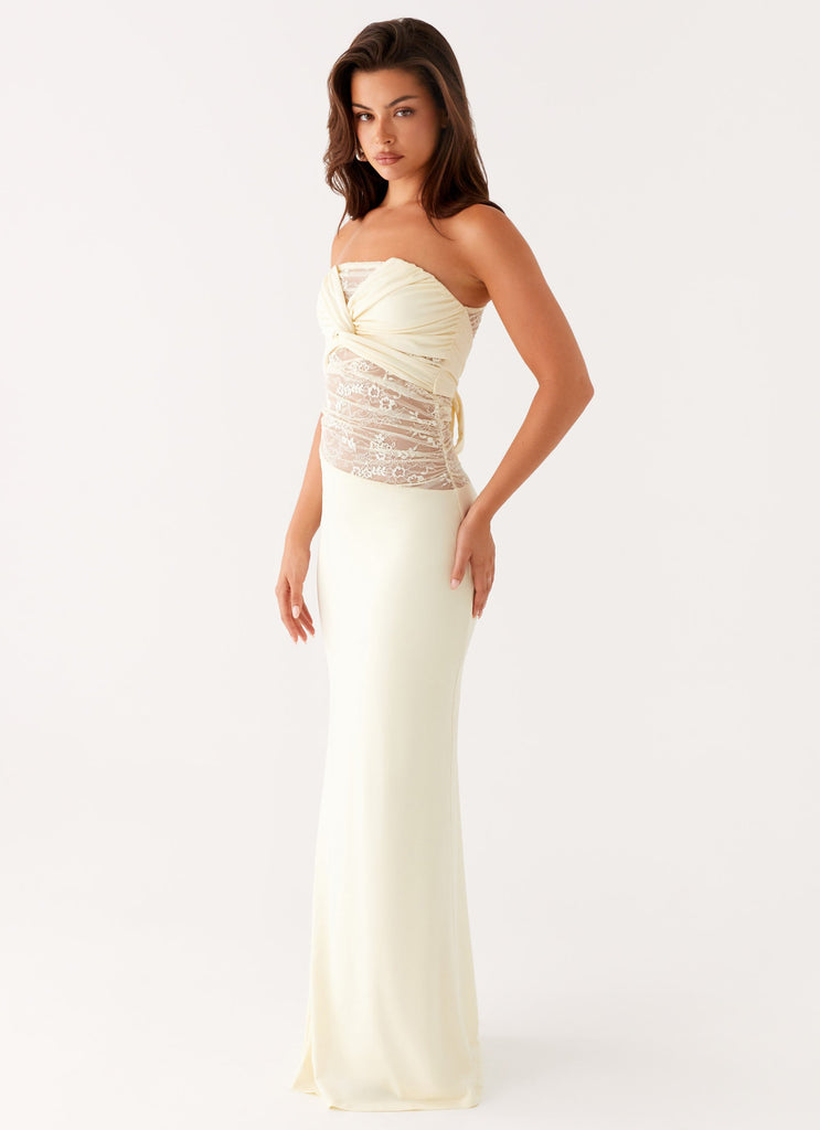 Peppermayo Peppermayo Exclusive - Sweet Energy Strapless Maxi Dress - Yellow