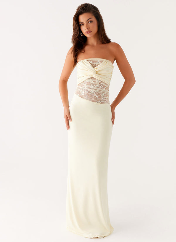 peppermayo Peppermayo Exclusive - Sweet Energy Strapless Maxi Dress - Yellow