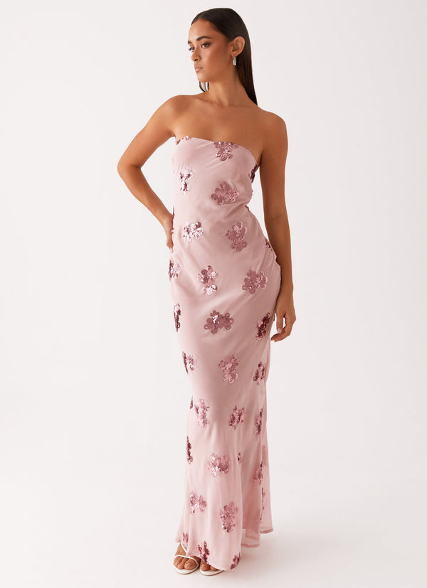 peppermayo Peppermayo Exclusive - Sweet Escape Sequin Maxi Dress - Baby Pink