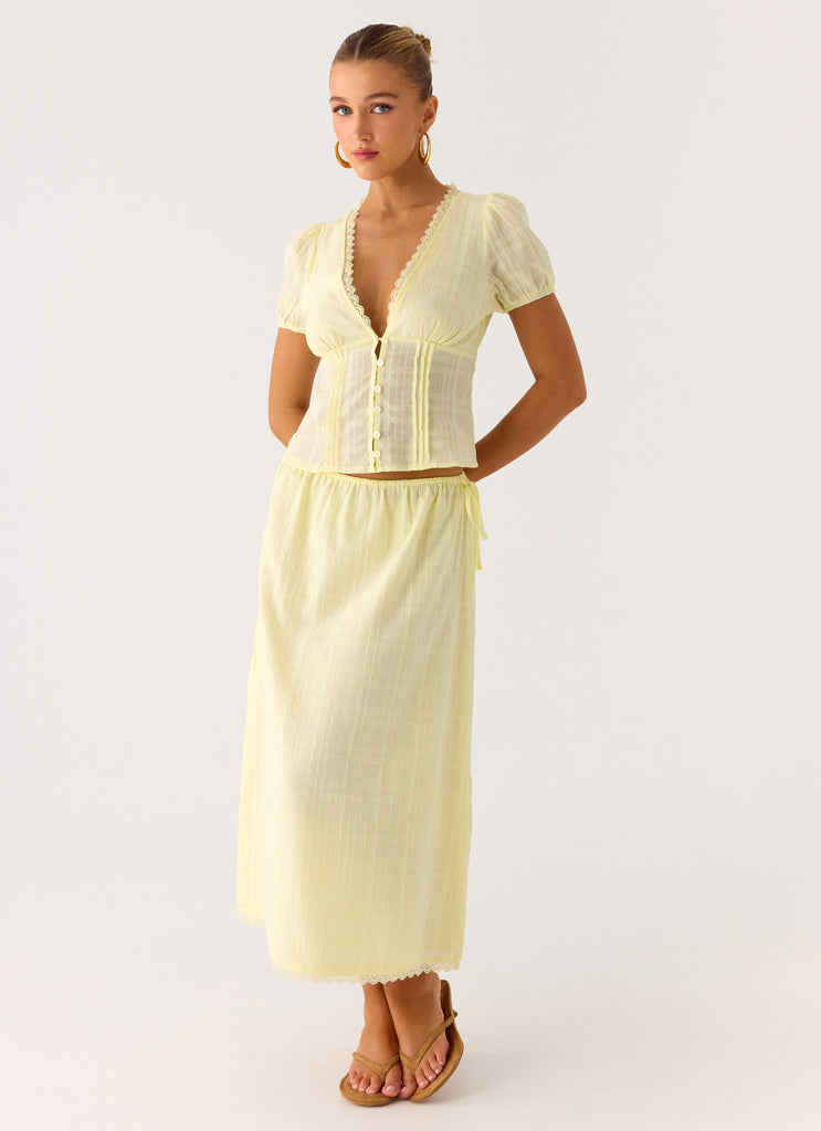 Peppermayo Peppermayo Exclusive - Sweet Lullaby Button Up Shirt - Lemon Yellow