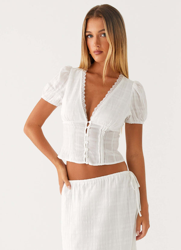 peppermayo Peppermayo Exclusive - Sweet Lullaby Button Up Shirt - White