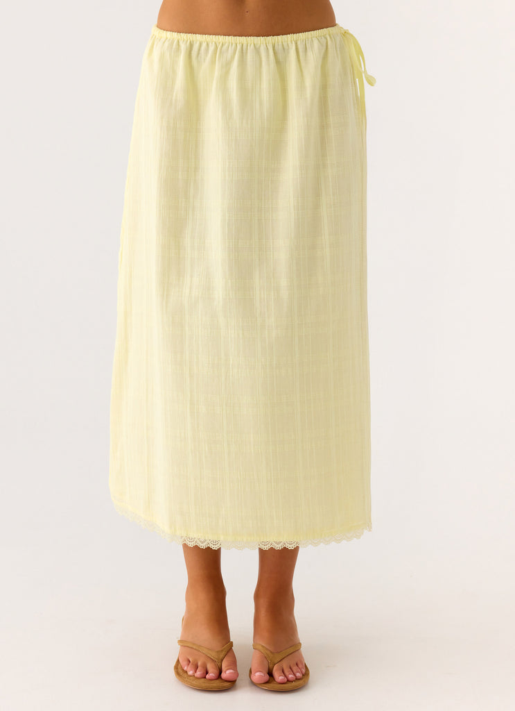 Peppermayo Peppermayo Exclusive - Sweet Lullaby Midi Skirt - Lemon Yellow