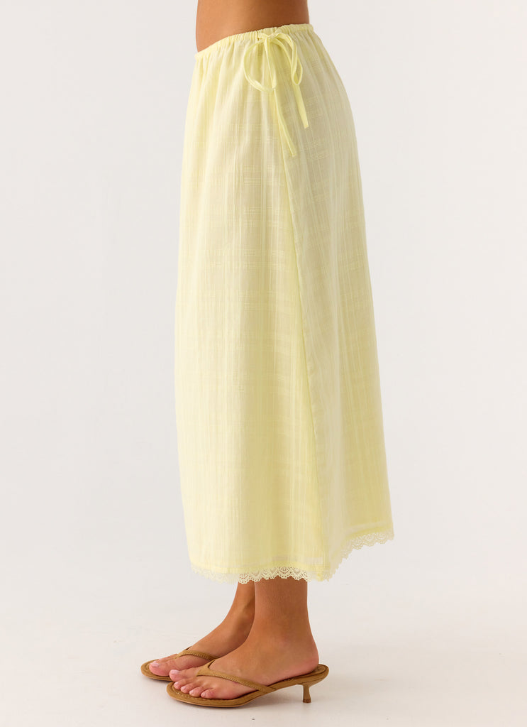 Peppermayo Peppermayo Exclusive - Sweet Lullaby Midi Skirt - Lemon Yellow