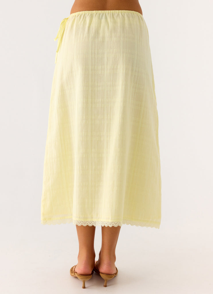 Peppermayo Peppermayo Exclusive - Sweet Lullaby Midi Skirt - Lemon Yellow
