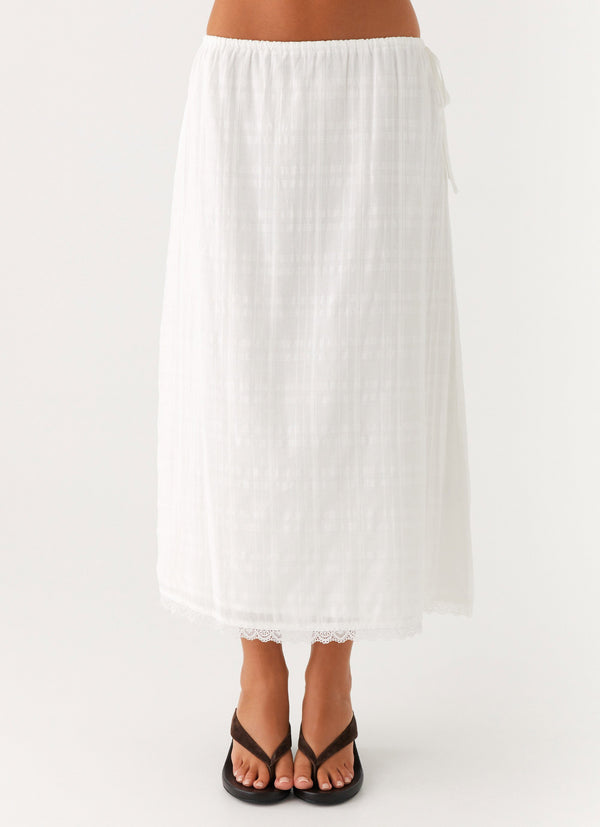 peppermayo Peppermayo Exclusive - Sweet Lullaby Midi Skirt - White