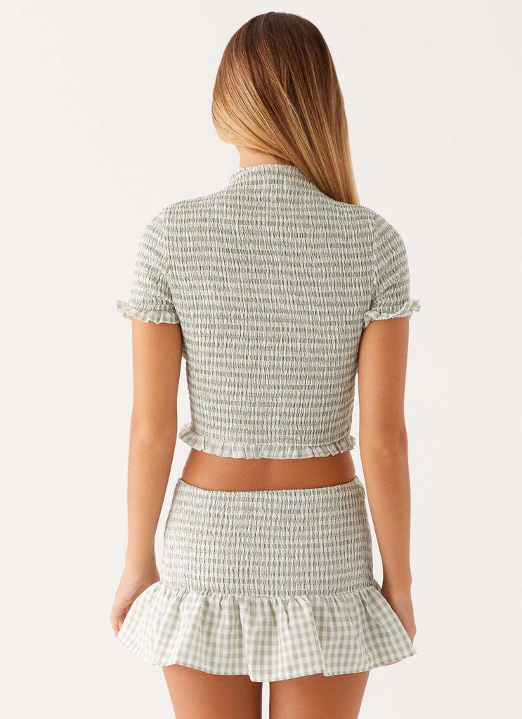 Peppermayo Peppermayo Exclusive - Sweetest Pie Mini Skirt - Sage Gingham