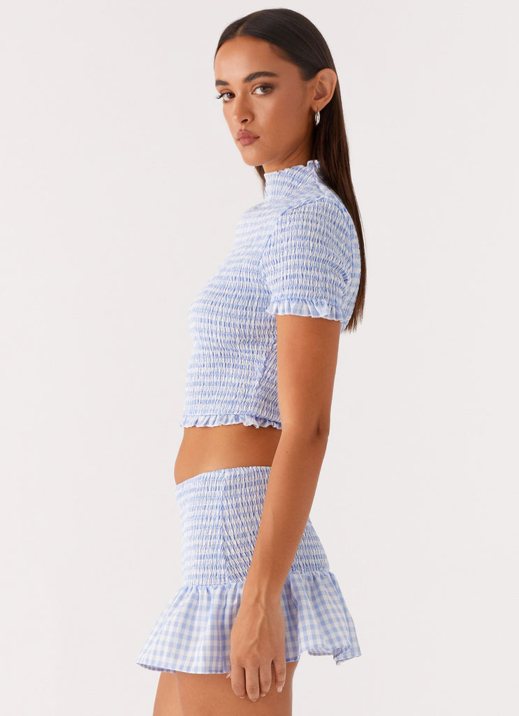 Peppermayo Peppermayo Exclusive - Sweetest Pie T-Shirt - Baby Blue Gingham