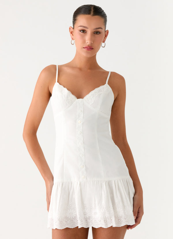 peppermayo Peppermayo Exclusive - Sync Love Broderie Mini Dress - White