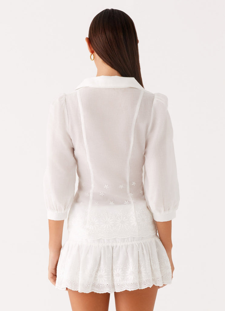Peppermayo Peppermayo Exclusive - Sync Love Broderie Mini Skirt - White