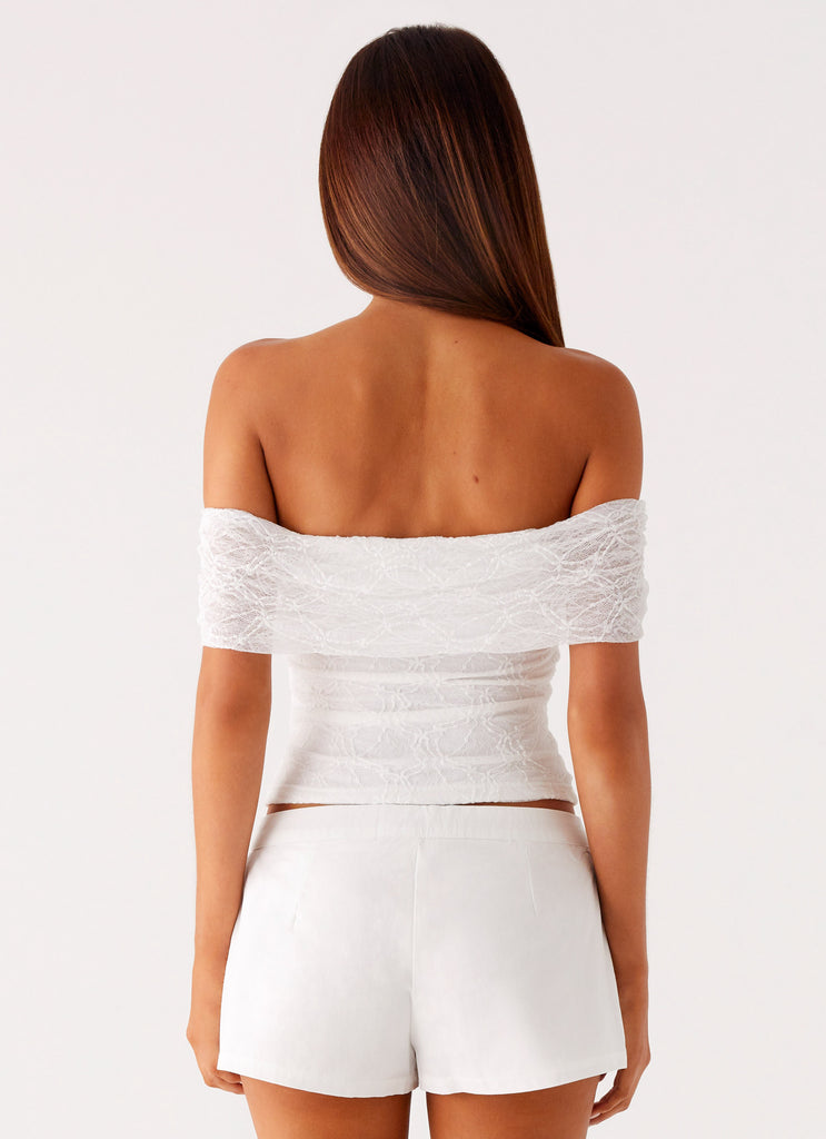 Peppermayo Peppermayo Exclusive - Tabby Off Shoulder Top - White
