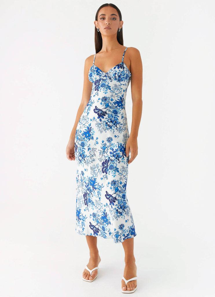 Peppermayo Peppermayo Exclusive - Take Chances Midi Dress - Serene Sky Floral