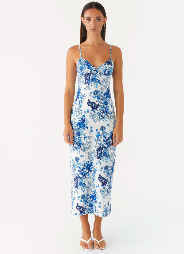 peppermayo Peppermayo Exclusive - Take Chances Midi Dress - Serene Sky Floral