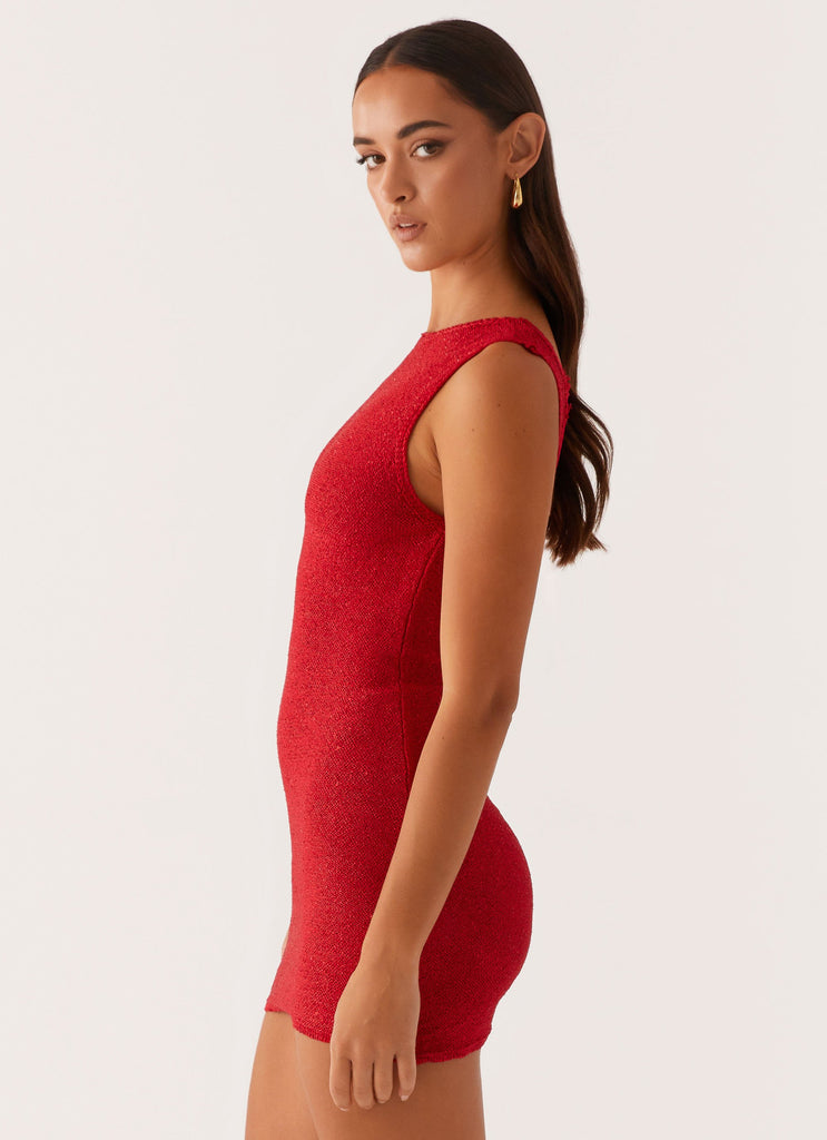 Peppermayo Peppermayo Exclusive - Take Five Summer Knit Mini Dress - Red
