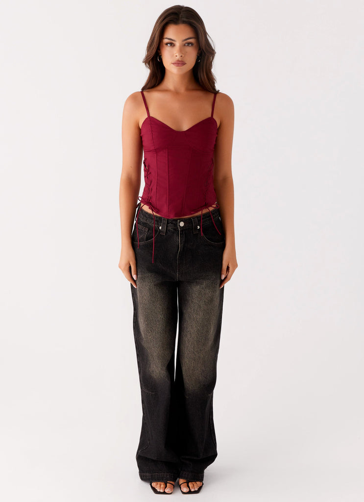 Peppermayo Peppermayo Exclusive - Tallie Corset Top - Red