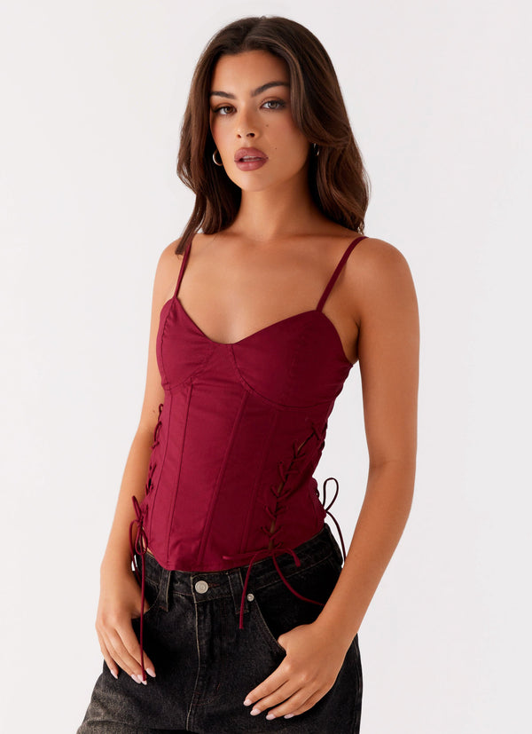peppermayo Peppermayo Exclusive - Tallie Corset Top - Red