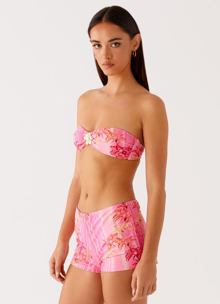 Peppermayo Peppermayo Exclusive - Tamra Strapless Bikini Top - Tropical Pink Print