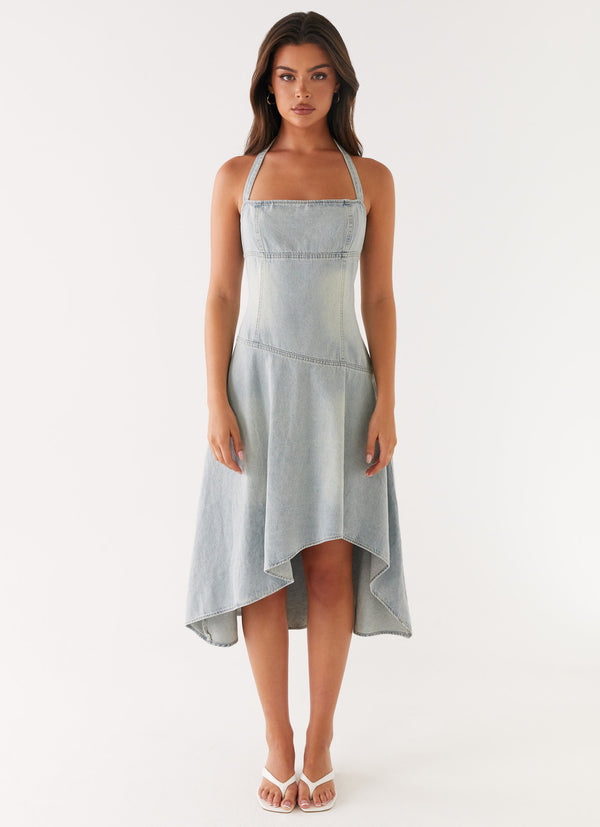 peppermayo Peppermayo Exclusive - Tanisha Denim Midi Dress - Washed Blue