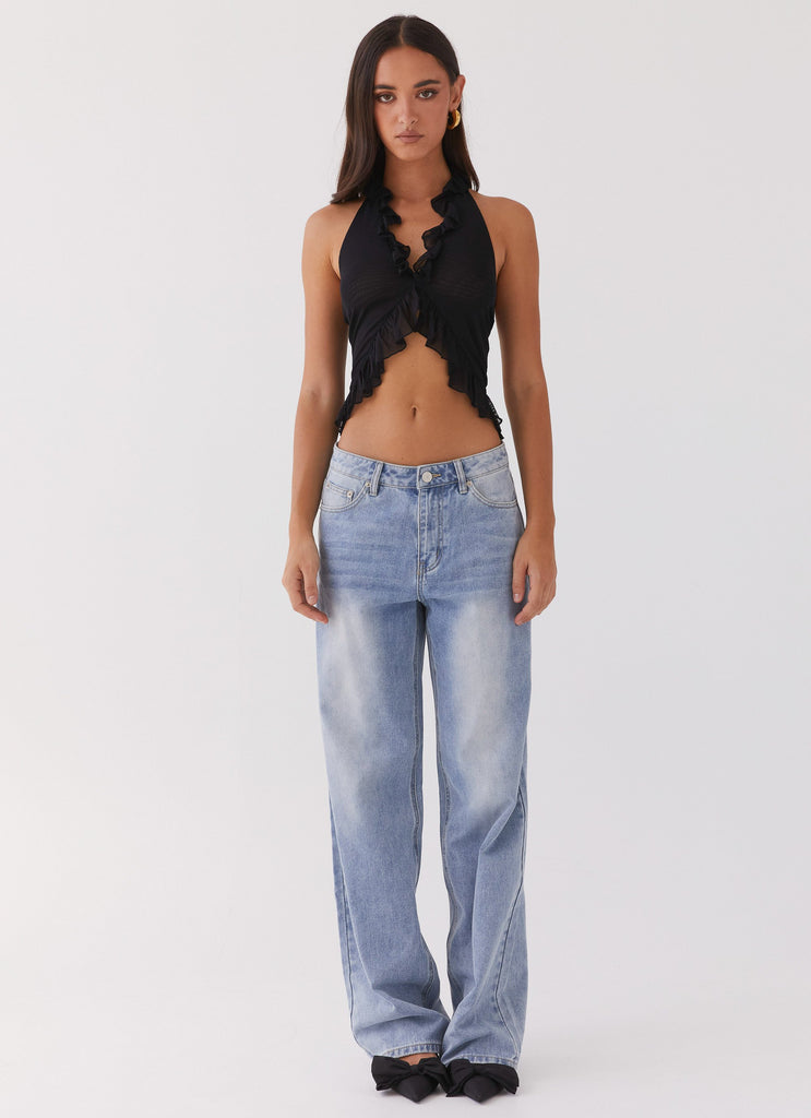 Peppermayo Peppermayo Exclusive - Tanya Mesh Frill Top - Black