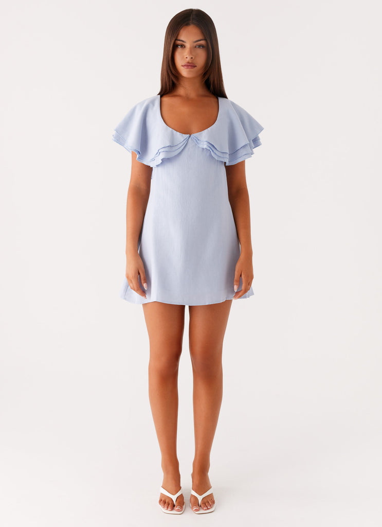 Peppermayo Peppermayo Exclusive - Taye Linen Mini Dress - Blue