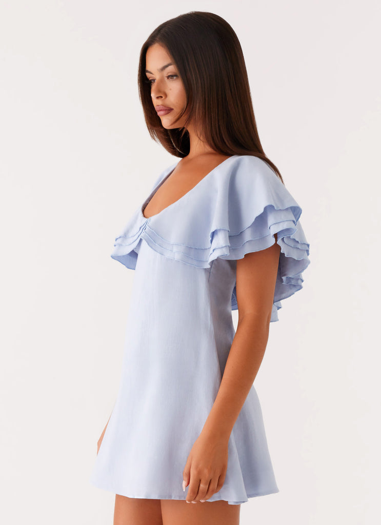 Peppermayo Peppermayo Exclusive - Taye Linen Mini Dress - Blue