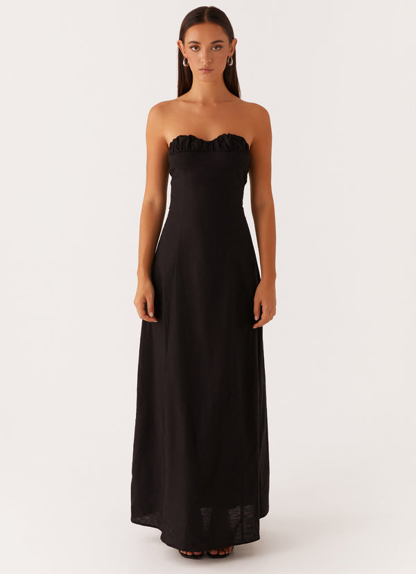 peppermayo Peppermayo Exclusive - Tayla Linen Maxi Dress - Black