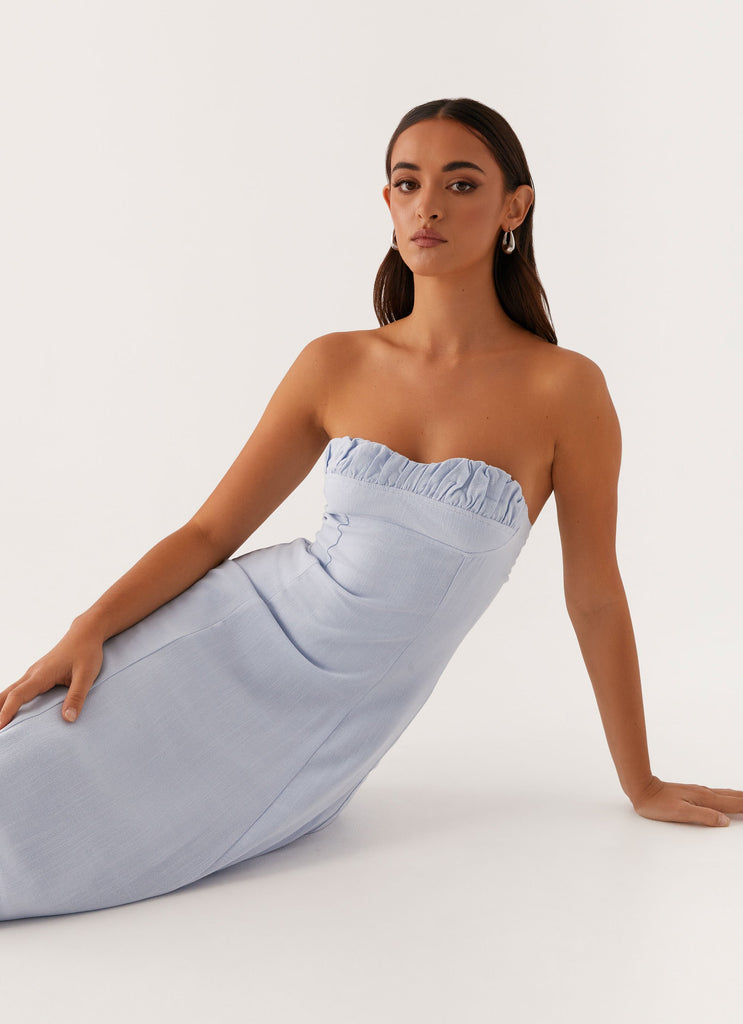 Peppermayo Peppermayo Exclusive - Tayla Linen Maxi Dress - Blue