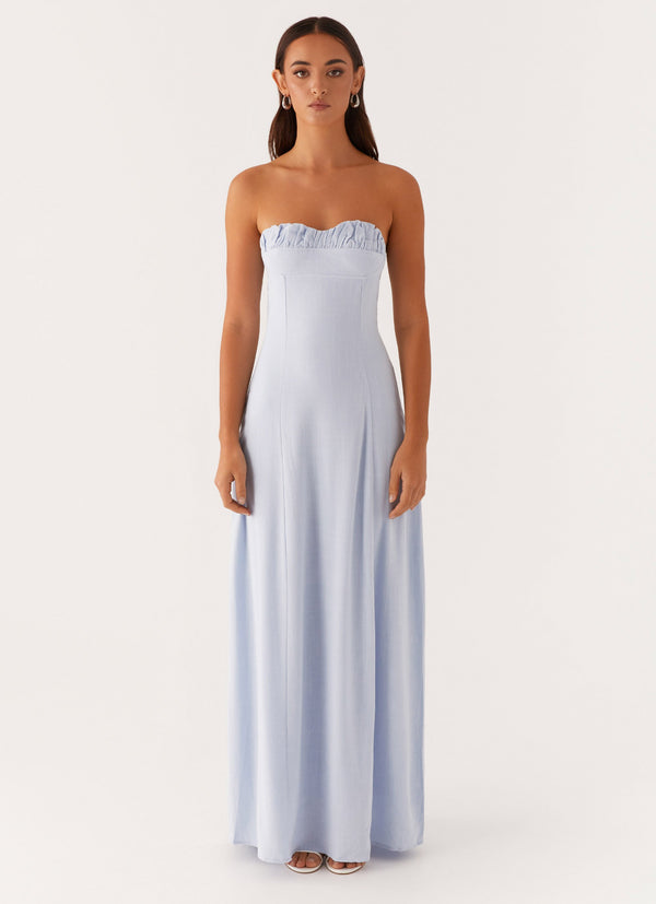 peppermayo Peppermayo Exclusive - Tayla Linen Maxi Dress - Blue