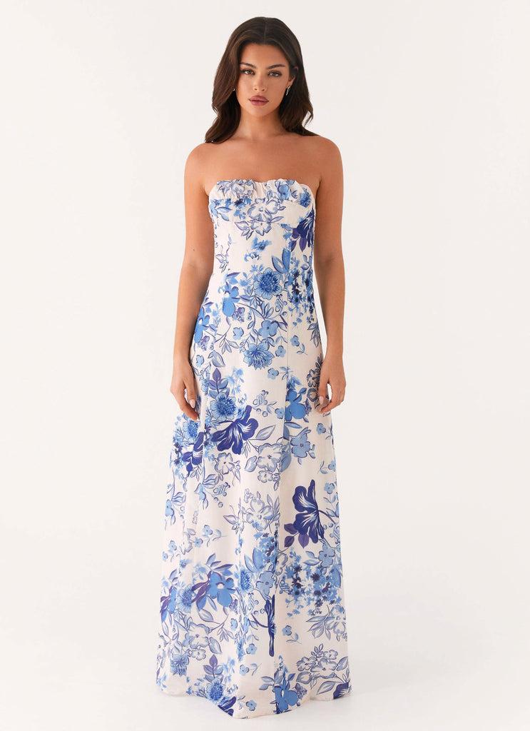 Peppermayo Peppermayo Exclusive - Tayla Linen Maxi Dress - Serene Sky Floral