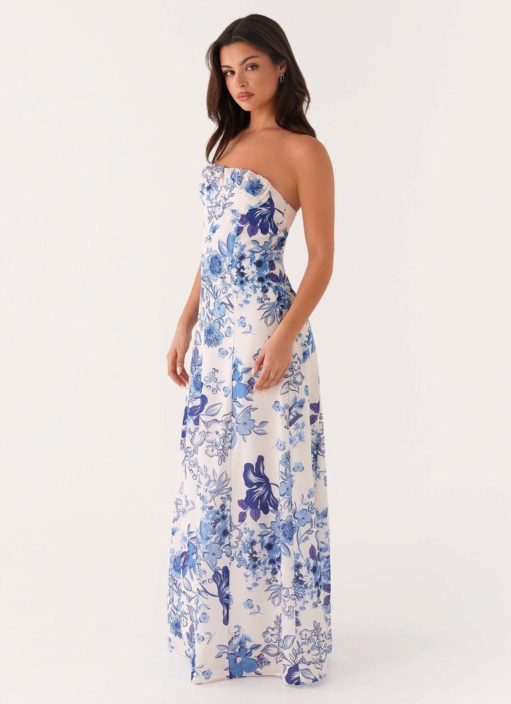 Peppermayo Peppermayo Exclusive - Tayla Linen Maxi Dress - Serene Sky Floral