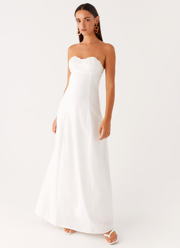 peppermayo Peppermayo Exclusive - Tayla Linen Maxi Dress - White