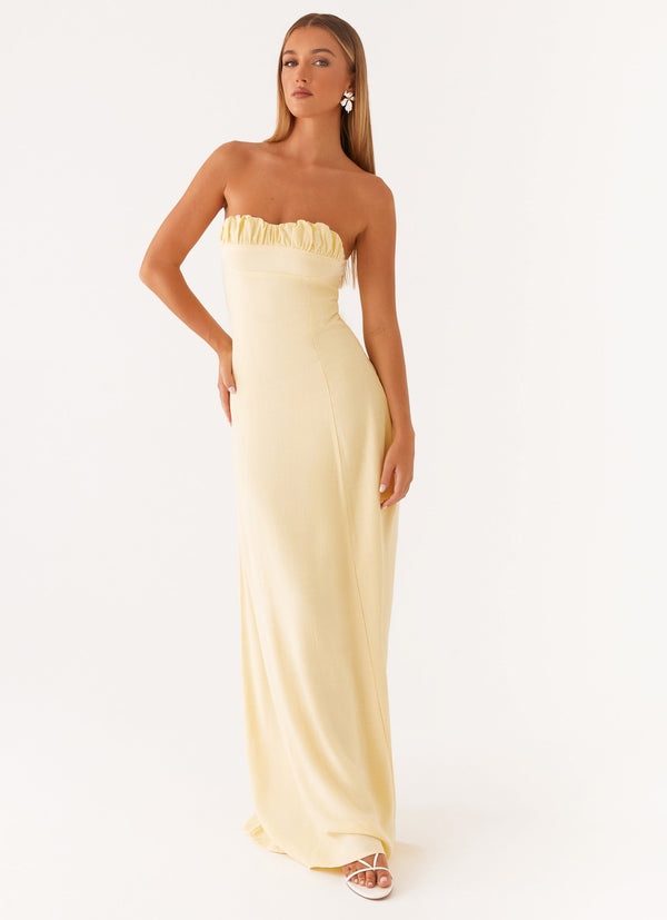 peppermayo Peppermayo Exclusive - Tayla Linen Maxi Dress - Yellow