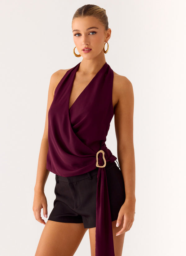 peppermayo Peppermayo Exclusive - Teaha Wrap Top - Plum