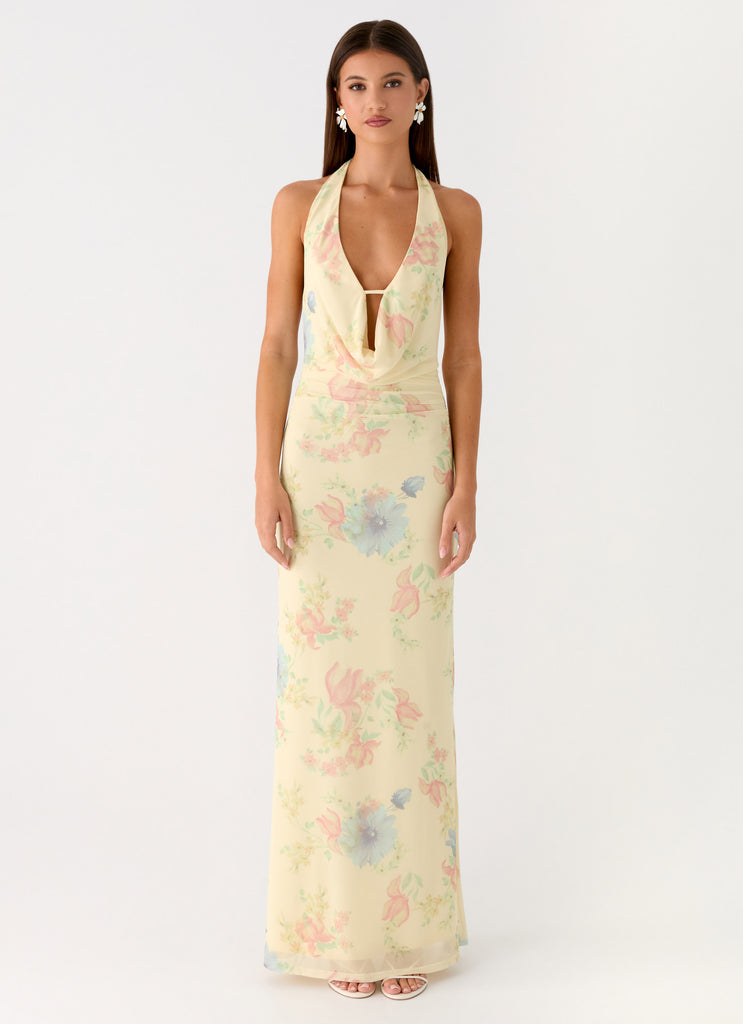Peppermayo Peppermayo Exclusive - Tedder Halter Maxi Dress - Spring Meadow