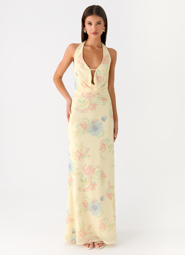 peppermayo Peppermayo Exclusive - Tedder Halter Maxi Dress - Spring Meadow