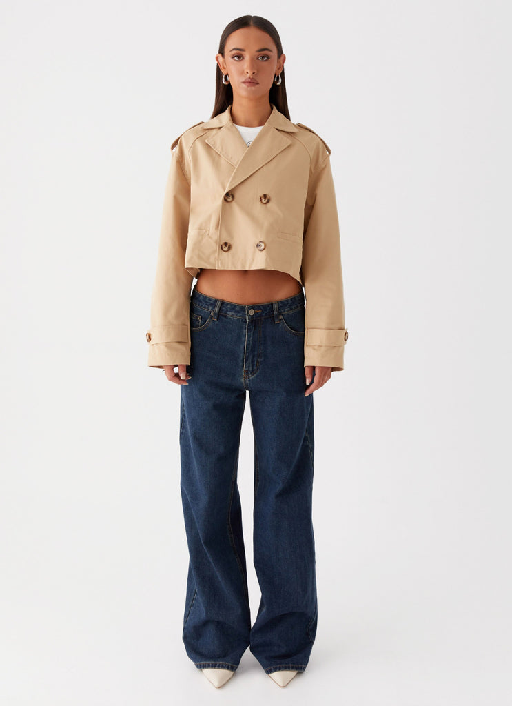 Peppermayo Peppermayo Exclusive - Teddie Cropped Trench Coat - Camel