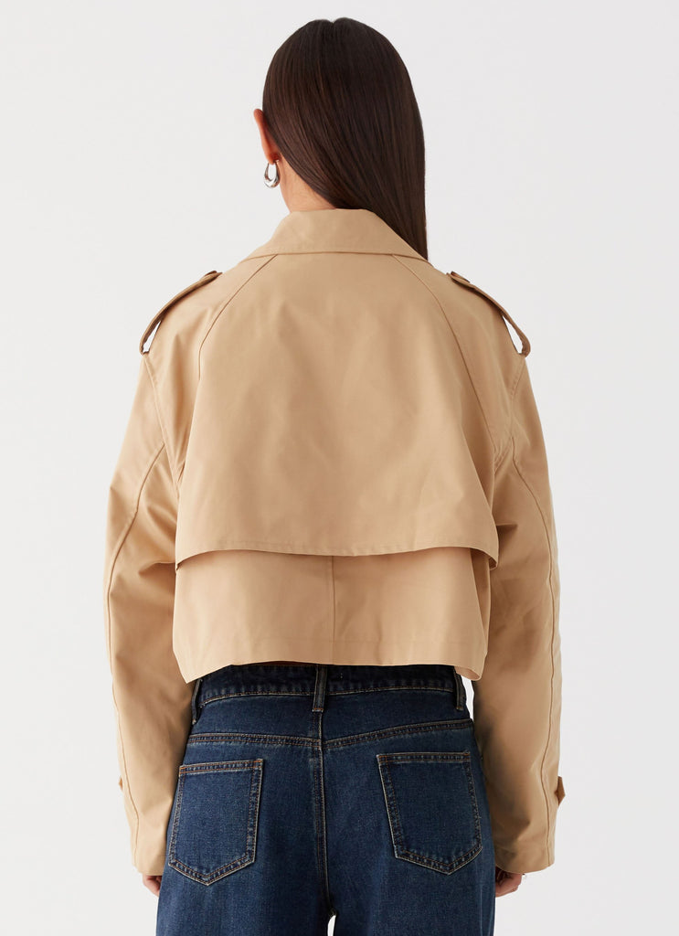 Peppermayo Peppermayo Exclusive - Teddie Cropped Trench Coat - Camel